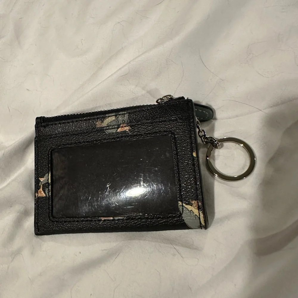 Coach Black Owl Print Keychain Pouch - Picture 2 of 2